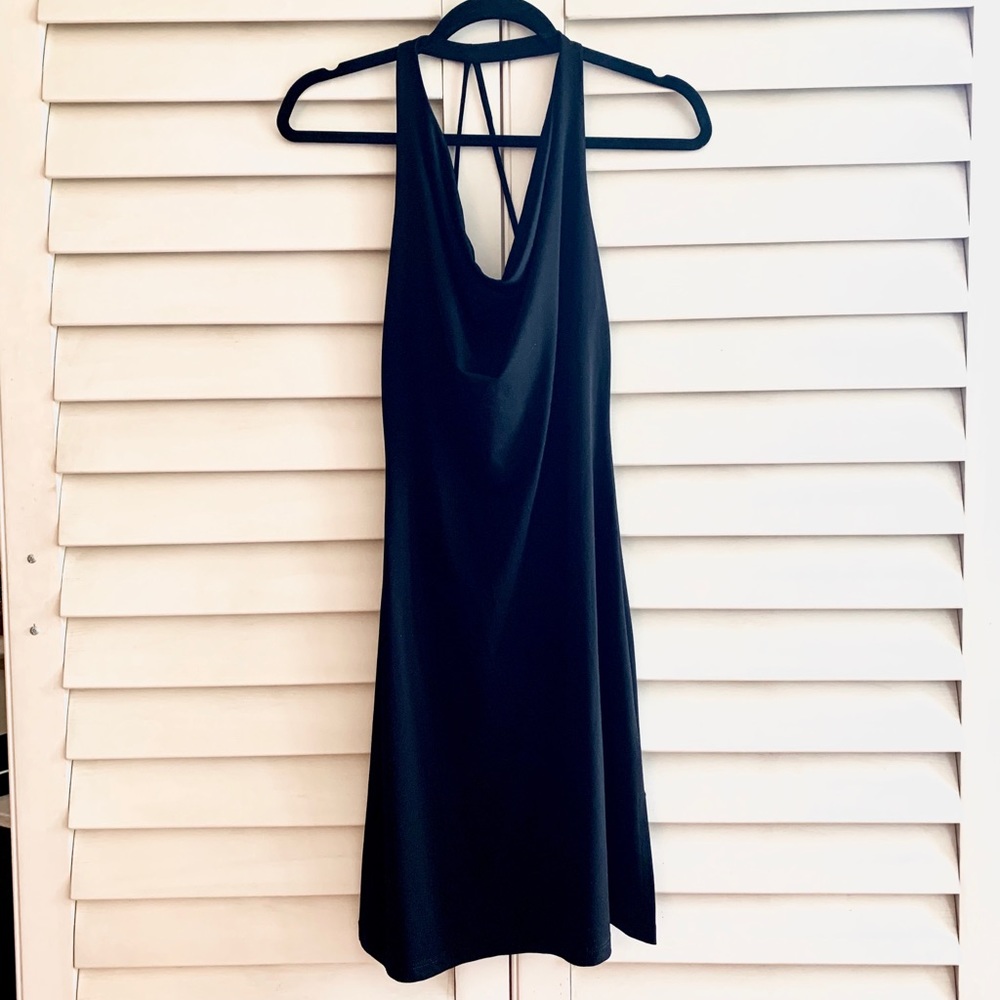 Frederick’s Drape Neck Little Black Dress